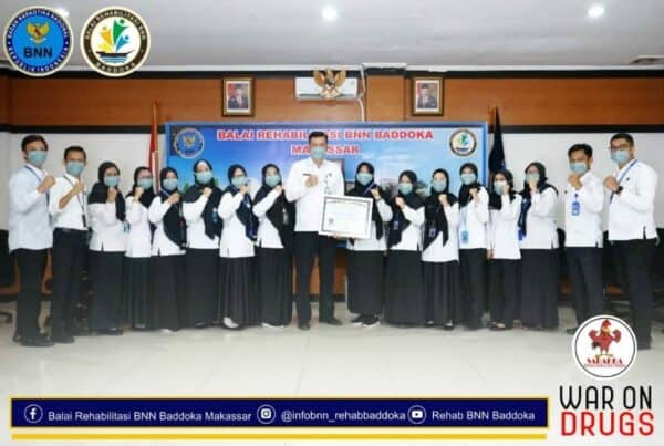 Balai Rehabilitasi BNN Baddoka dianugerahi penghargaan oleh Kementerian Pendayagunaan Aparatur Negara dan Reformasi Birokrasi berupa Penghargaan Zona Integritas (ZI) dengan predikat Wilayah Bebas dari Korupsi (WBK).